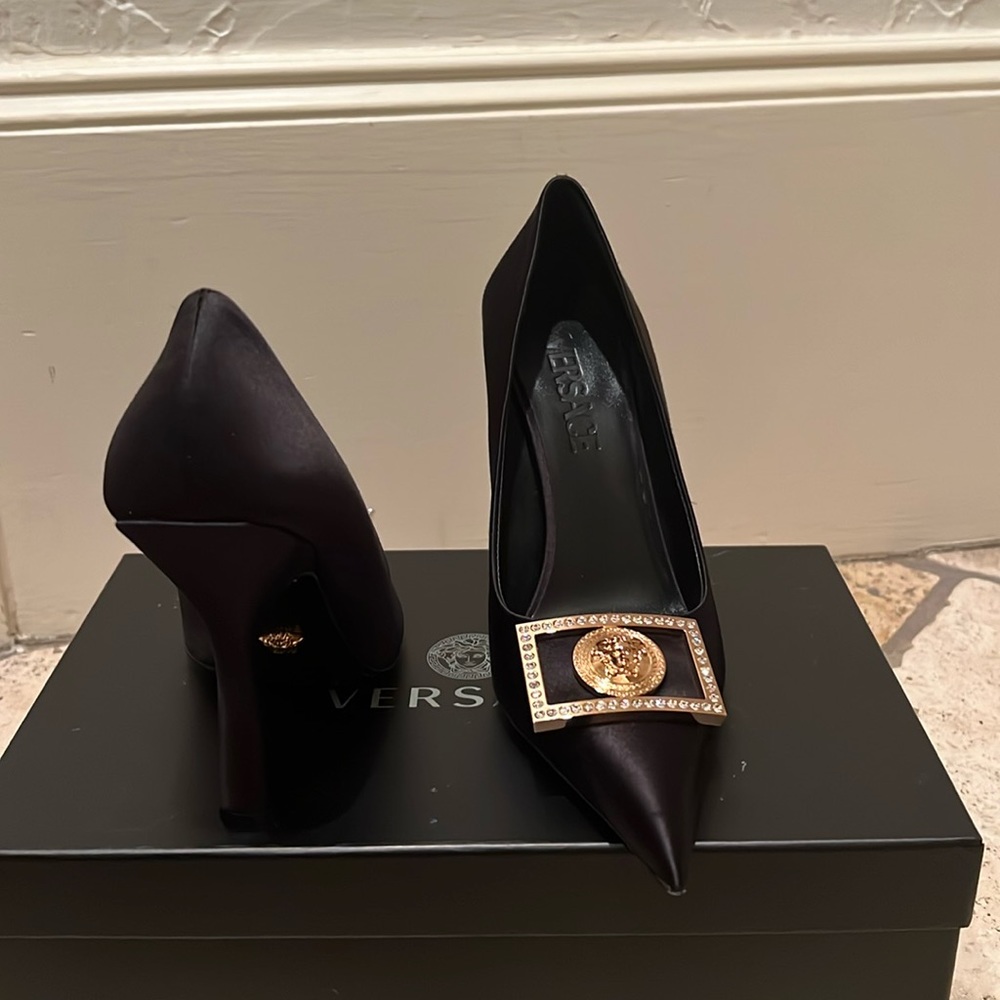 Versace Black and Gold Athletic Shoes